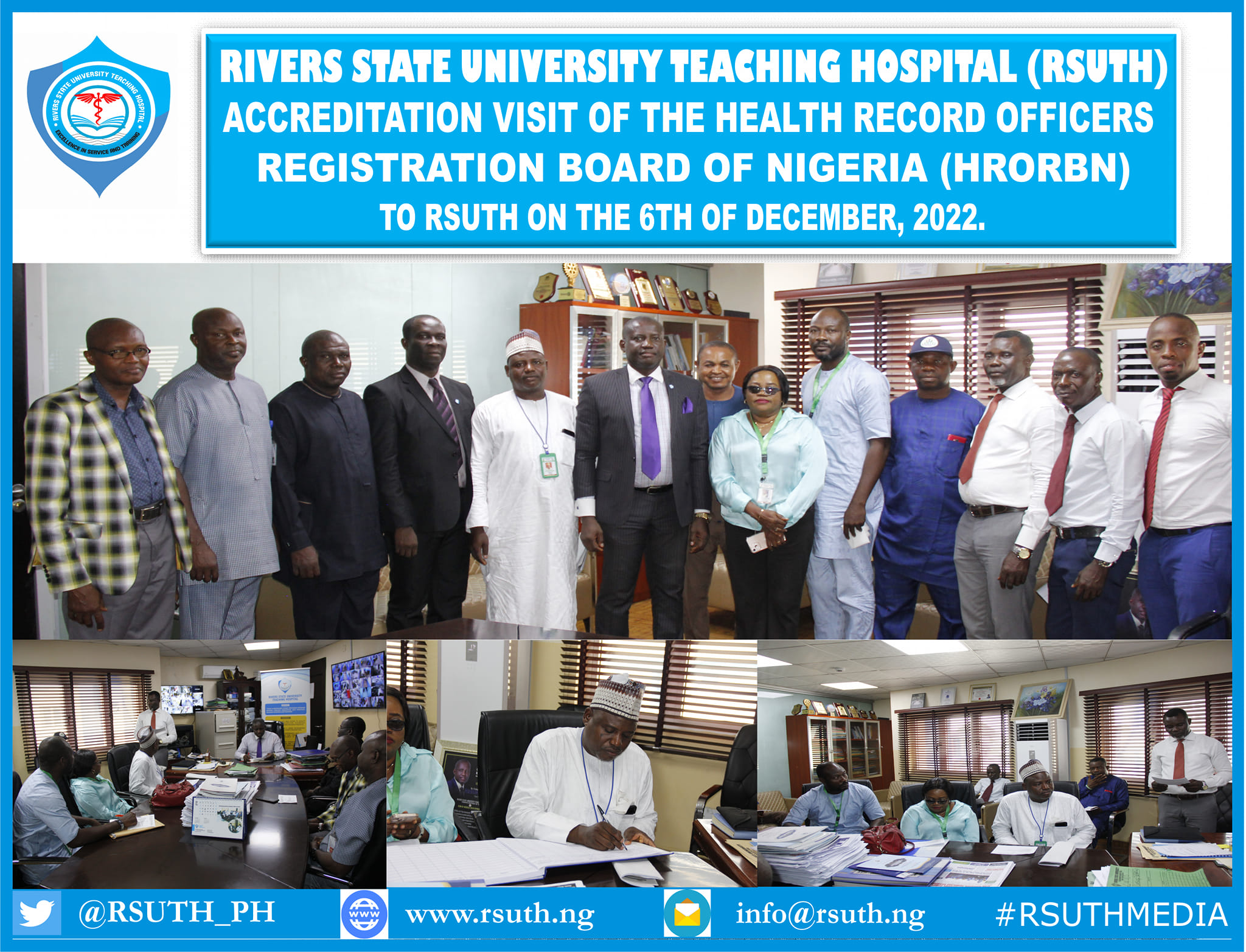 ACCREDITATION VISIT OF THE HRORBN TO RSUTH ON TUESDAY 6TH OF DECEMBER, 2022.
